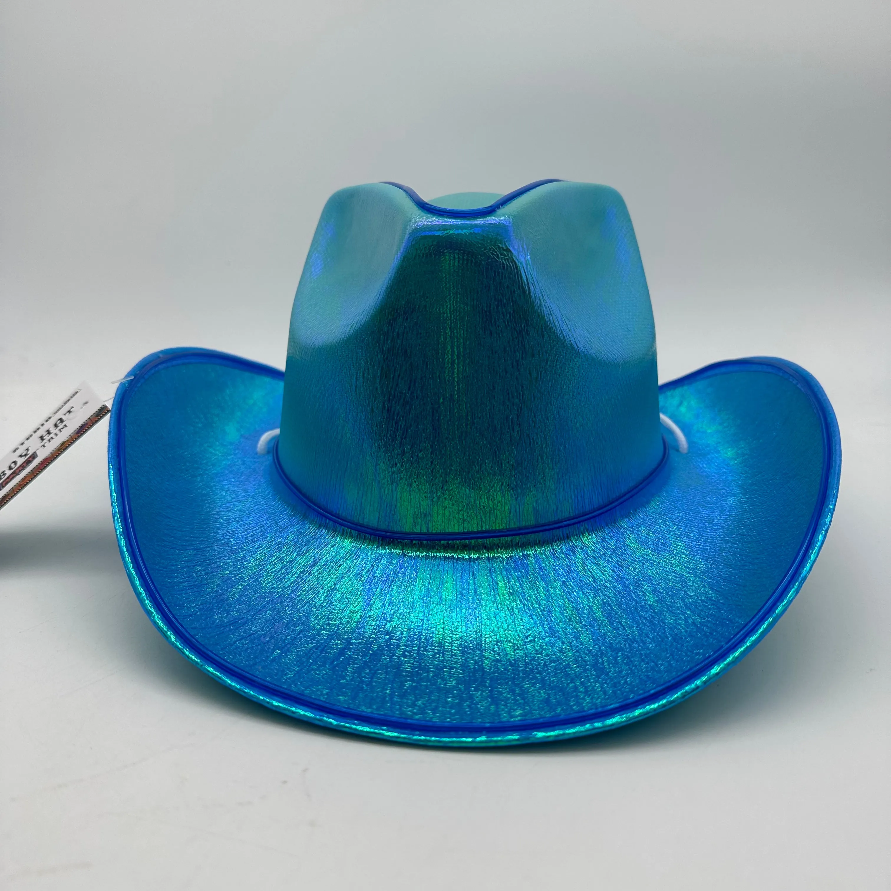 EL WIRE Light Up Iridescent Space Blue Cowboy Hat