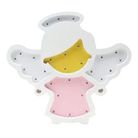 EZ Life Angel Fairy Nursery Decor LED Light - Wall Hanging Decoration, Baby Room Wall Decor, Decorative Item for Kids (Pink and White Angel Fairy)