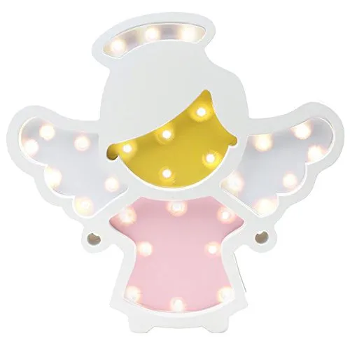 EZ Life Angel Fairy Nursery Decor LED Light - Wall Hanging Decoration, Baby Room Wall Decor, Decorative Item for Kids (Pink and White Angel Fairy)