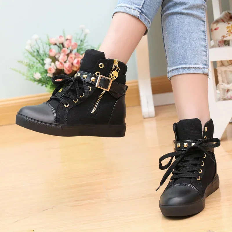 Funki Buys | Boots | Women's Zip Buckle Ankle Boot Sneakers