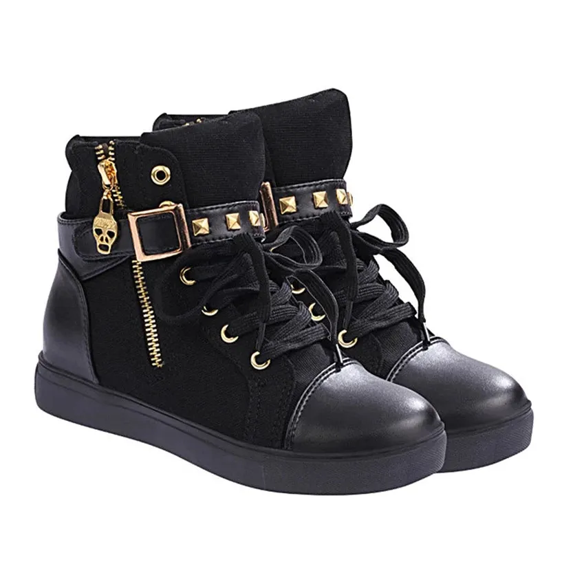 Funki Buys | Boots | Women's Zip Buckle Ankle Boot Sneakers