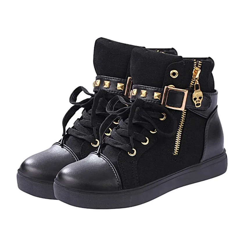 Funki Buys | Boots | Women's Zip Buckle Ankle Boot Sneakers