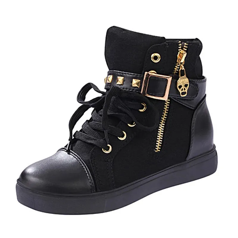 Funki Buys | Boots | Women's Zip Buckle Ankle Boot Sneakers