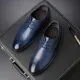 Hnzxzm Men Oxfords Shoes British Black Blue Shoes Leather Handmade Comfortable Formal Dress Men Flats Lace-Up Bullock Business Shoes