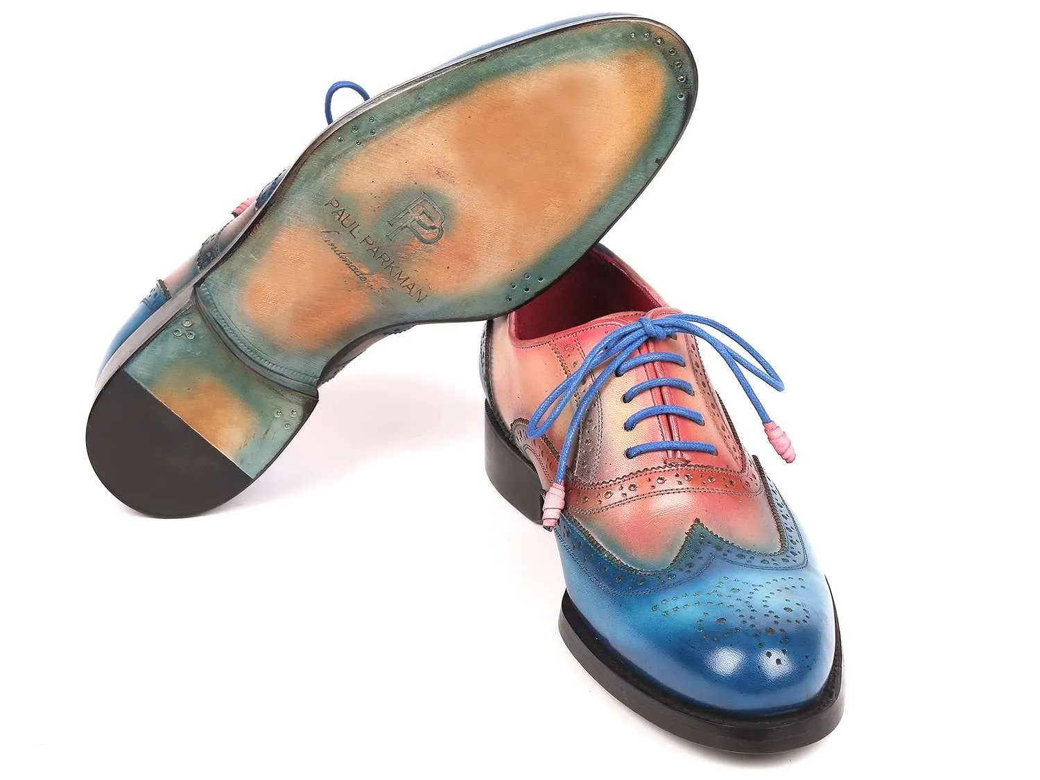 Paul Parkman Blue & Pink Wingtip Oxfords