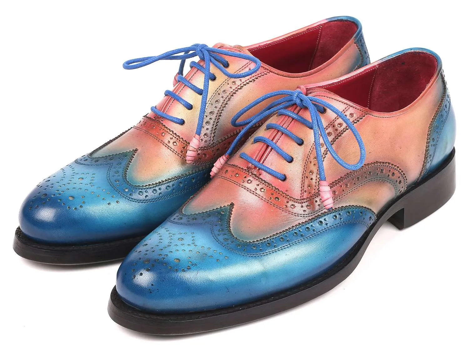 Paul Parkman Blue & Pink Wingtip Oxfords