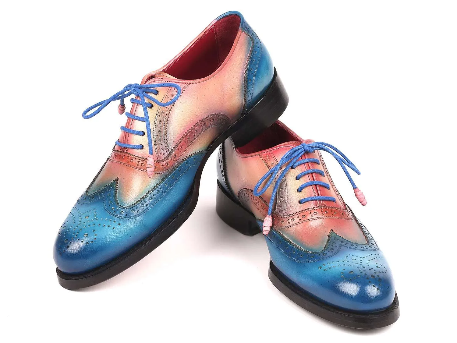 Paul Parkman Blue & Pink Wingtip Oxfords