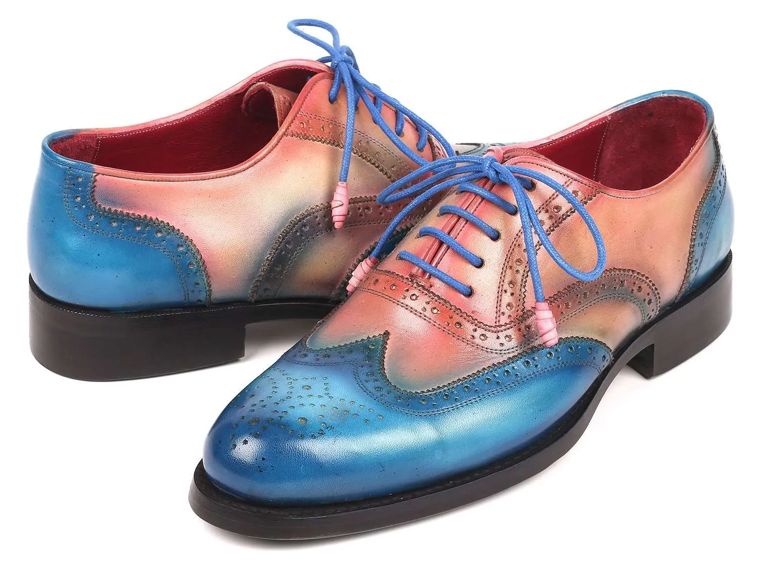 Paul Parkman Blue & Pink Wingtip Oxfords