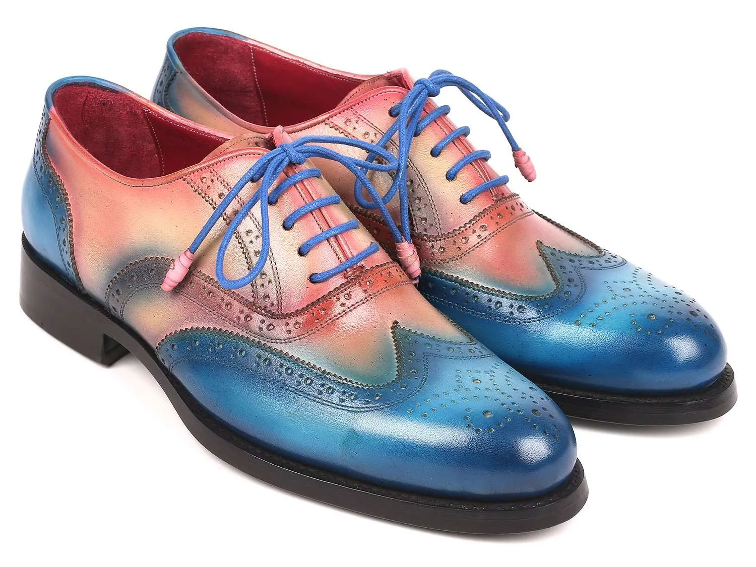 Paul Parkman Blue & Pink Wingtip Oxfords