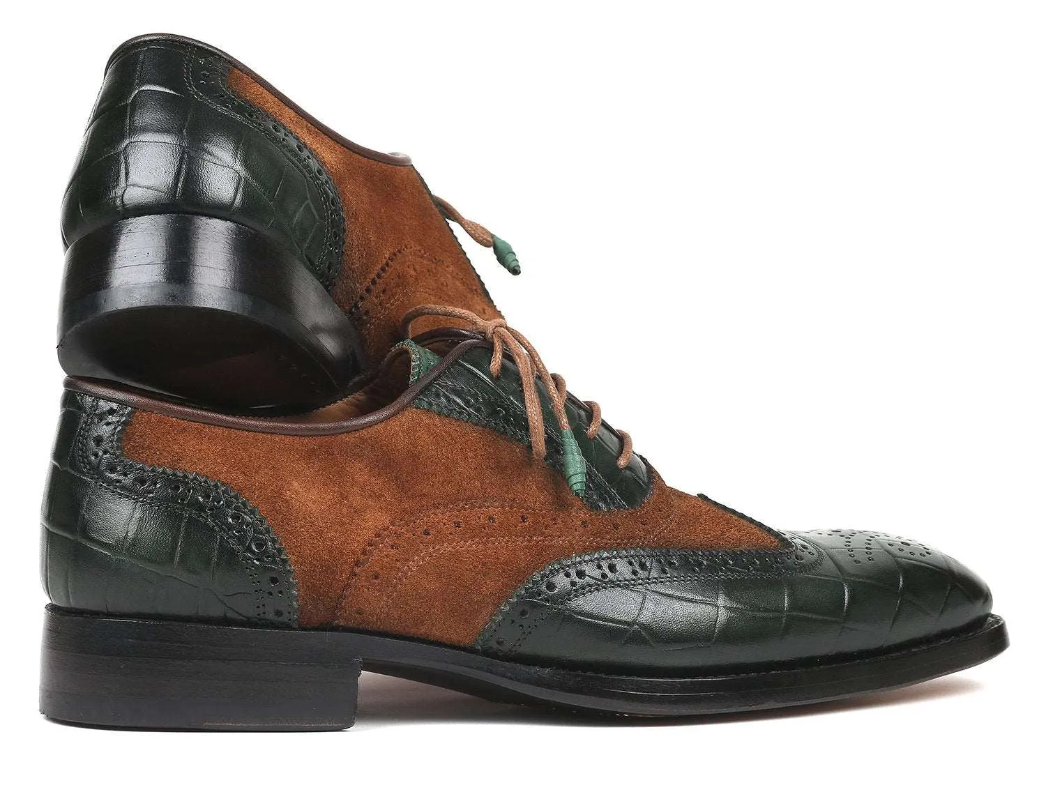 Paul Parkman Brown & Green Wingtip Oxfords