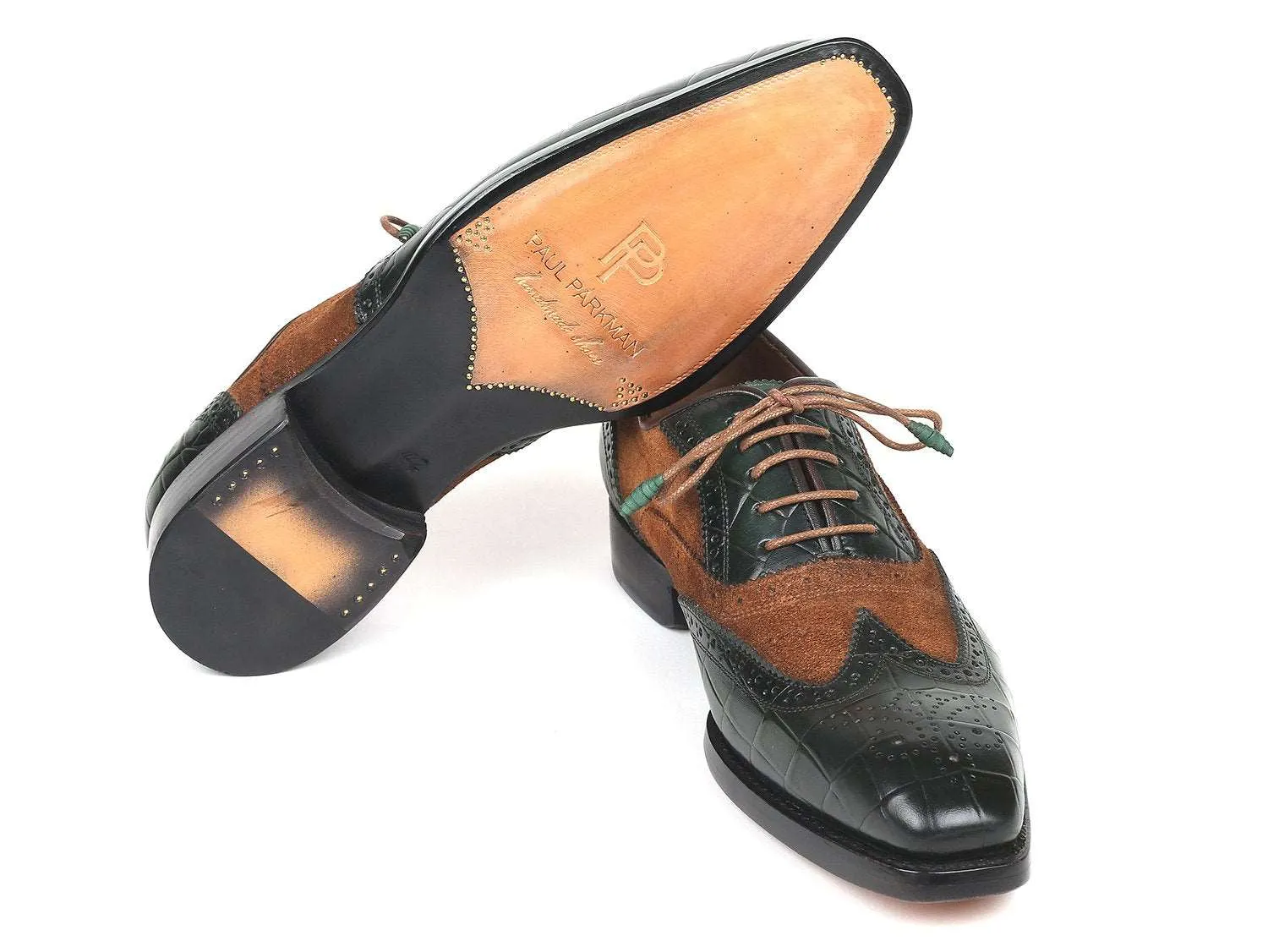 Paul Parkman Brown & Green Wingtip Oxfords