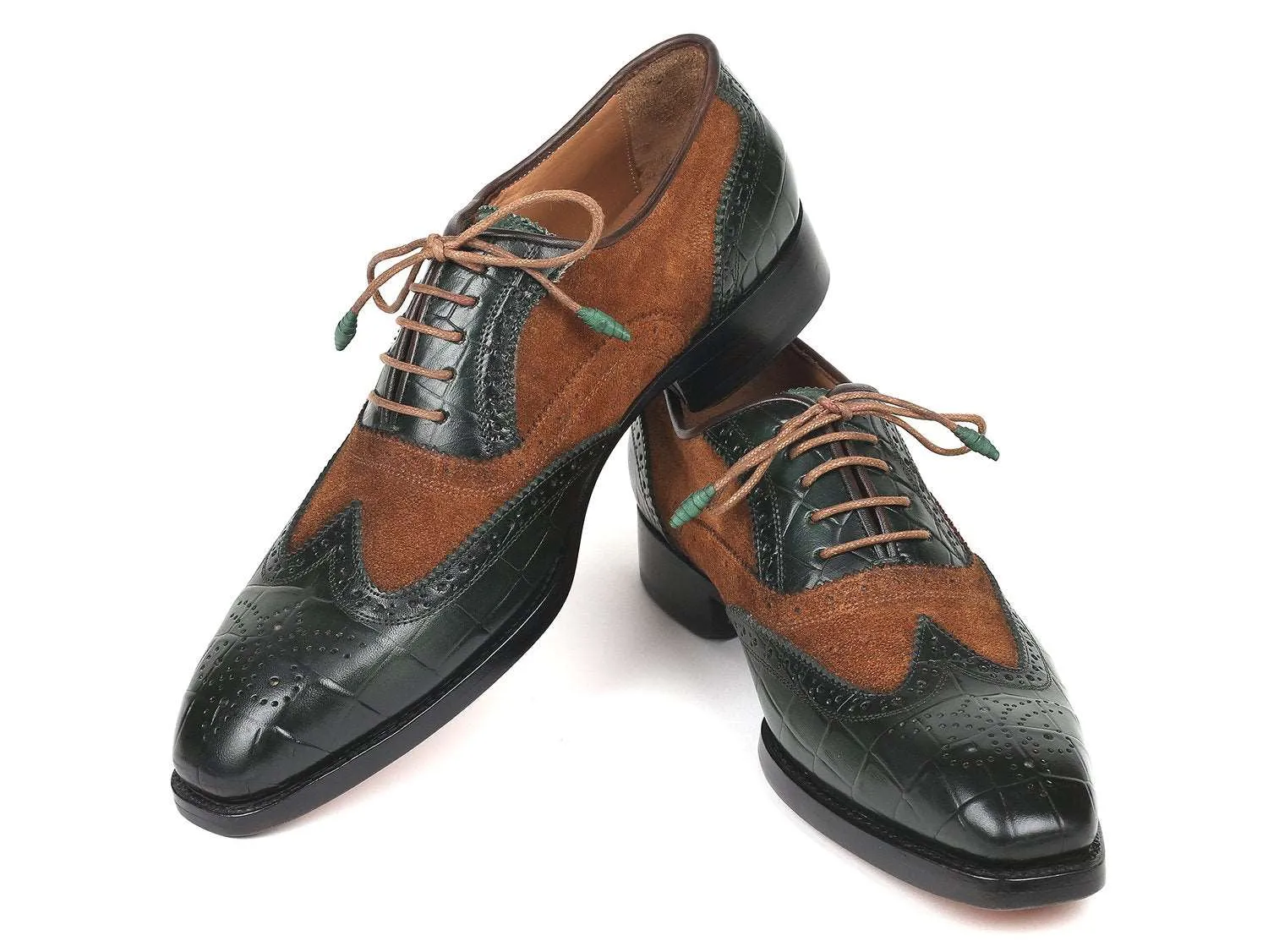 Paul Parkman Brown & Green Wingtip Oxfords