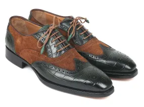 Paul Parkman Brown & Green Wingtip Oxfords