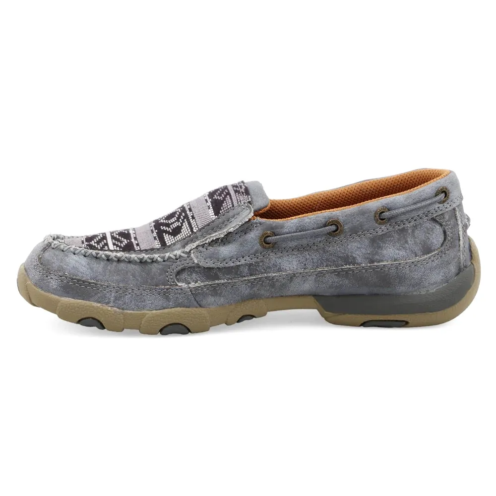 Twisted X Women's Grey Aztec Slip On Mocc