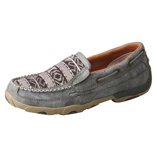 Twisted X Women's Grey Aztec Slip On Mocc