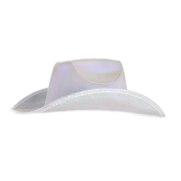 White EL Wire Light Up Glow Plain Cowboy Hat - Pack of 2 Hats